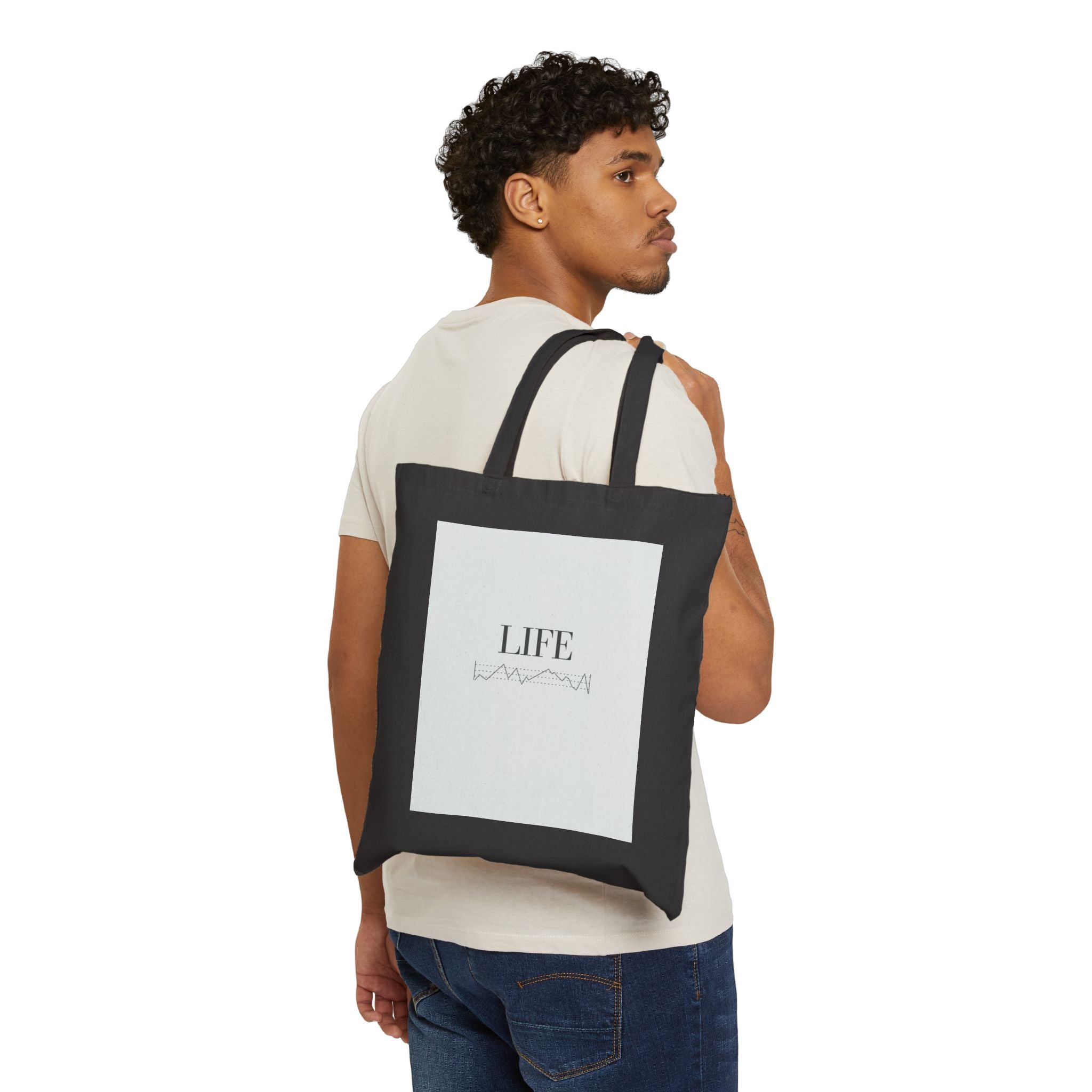 “ LIFE” Cotton Canvas Tote Bag