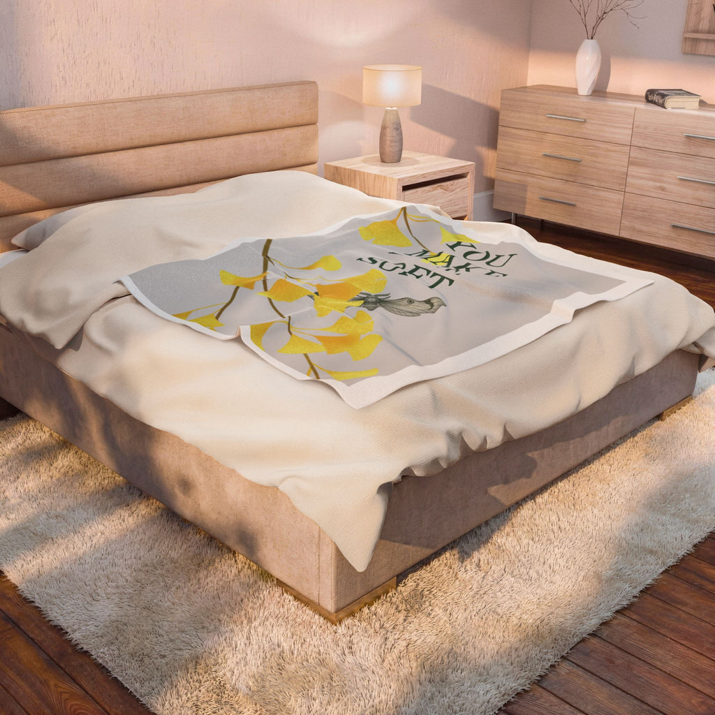 “YOU MAKE LIFE SOFT” Velveteen Plush Blanket