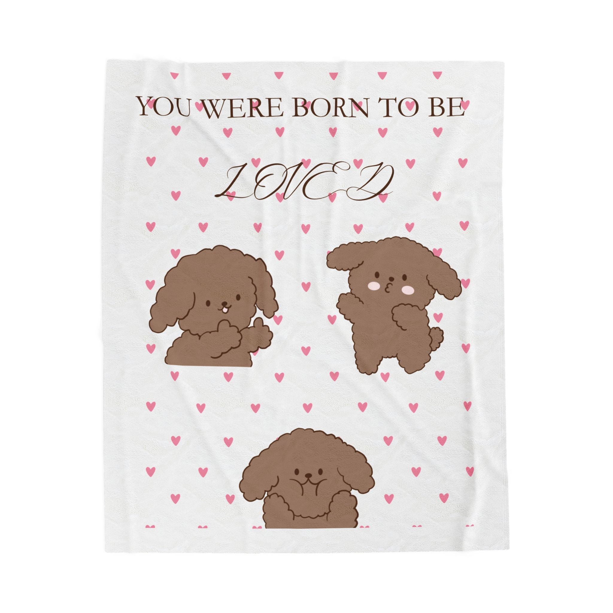 “YOU WERE BORN TO BE LOVED” Velveteen Plush Blanket